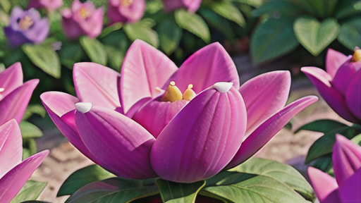 スミレ（ピンク）が贈り物に用いられるシーン